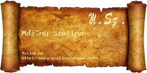 Mány Szelina névjegykártya